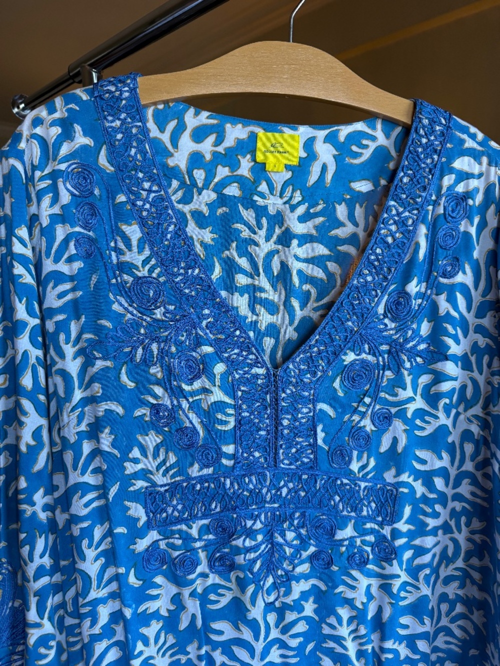 Roller Rabbit blue White/ Blue Maxi Shirt Dress Size L